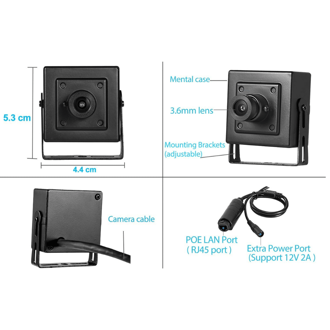 Mini Camara De Red Ip Ojo De Pez Poe Onvif P2p Cctv 1080p