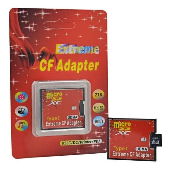 Adaptador convertidor micro SD TF a tarjeta Compact Flash CF MicroSD Micro SDHC