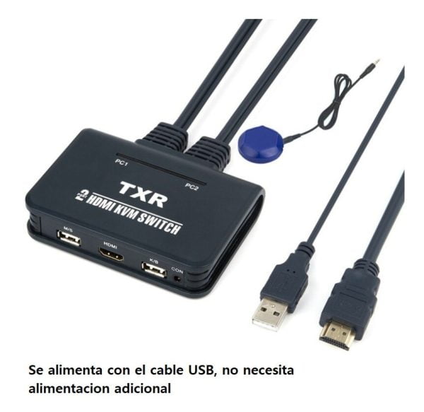 Switch Kvm De 2 Puertos Hdmi Con Cables El-21uhc