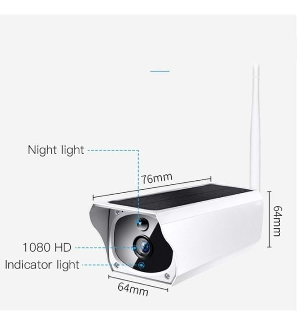 Camara Ip Full Hd Impermeable Exterior Wifi Infraroja Solar