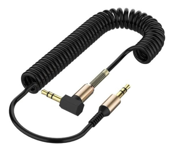 Cable Auxiliar Audio Estéreo 3.5 Mm Negro Resistente Espiral