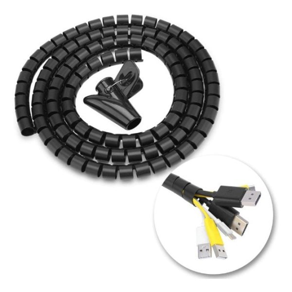 Organizador Espiral De Cables Gris Reforzador 16mm 3 Metros