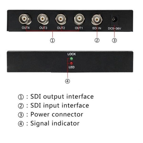 Splitter Sdi 1x4 Convertidor 3g Hd Sdi Repetidor 1080p Camar