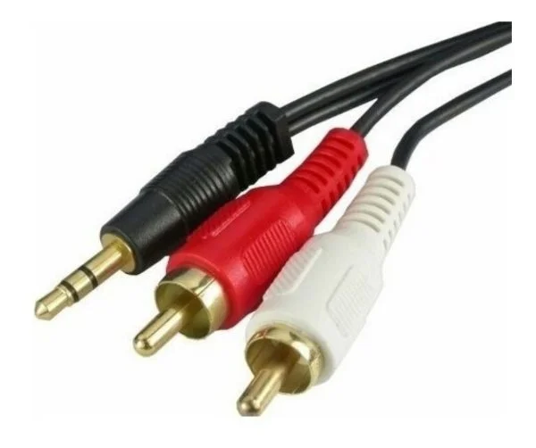 Cable Audio Plug 3,5mm Auxiliar Macho A 2 Rca Macho De 1,5m