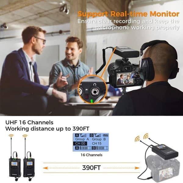 Micrófono Inalámbrico Uhf Comica Cvm-wm100 Plus Cámara Video