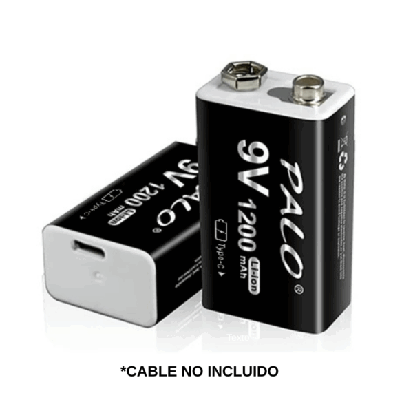 Bateria Recargable 9v 1200 mAh 6f22 USB C Iones de Litio - Imagen 6