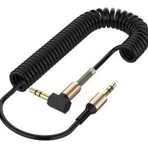 Cable Auxiliar Audio Estéreo 3.5 Mm Negro Resistente Espiral - Auto - Ecuador