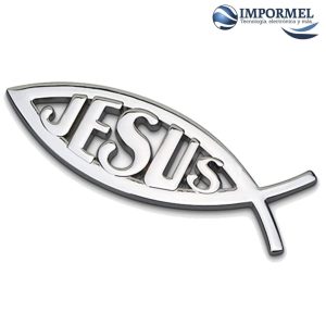 Emblema Logo Jesus Adhesivo Plateado Sticker Plateado - Accesorios - Ecuador