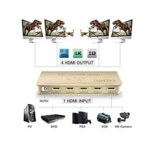 Splitter Hdmi 1×4 1 Entrada 4 Salidas 1080p 3d Ultra Hd 4k - Audio y Video - Ecuador