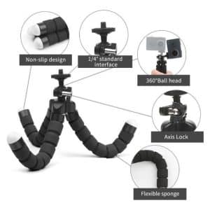Tripode Flexible Soporte Gopro Camara Accion Seguro Resiste - Fotografia - Ecuador