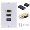 Wall Plate Face Plate Placa Pared Hdmi + Vga + Usb 3.0