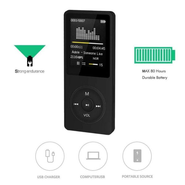 Reproductor Mp3 Bluetooth Grabadora Hifi Fm Radio Max 128gb