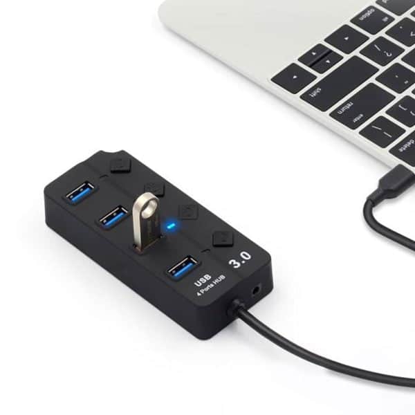 Hub Usb 3.0 De 4 Puertos Con Switches On/off Extension Usb
