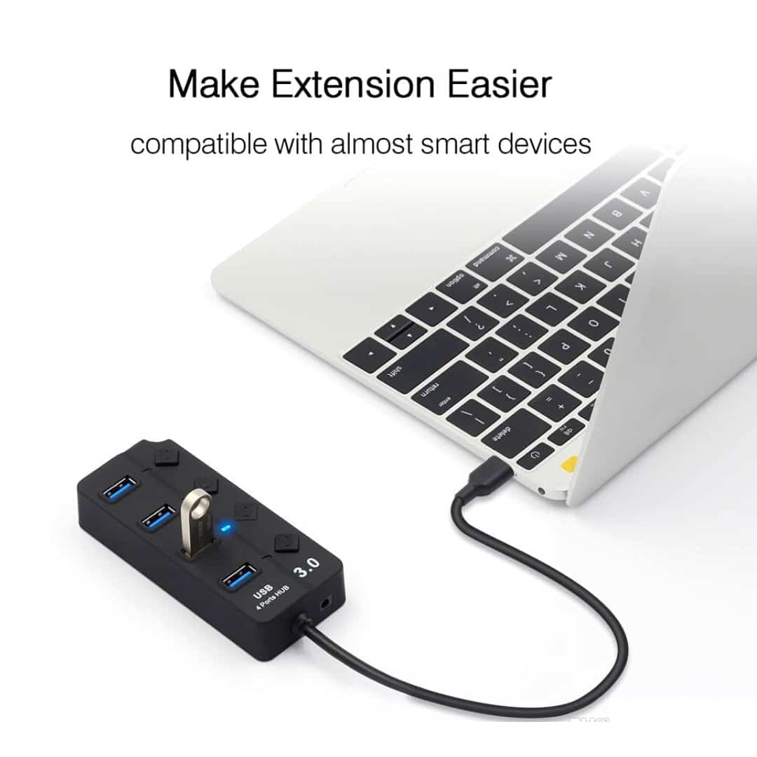 Hub Usb 3.0 De 4 Puertos Con Switches On/off Extension Usb - Accesorios - Ecuador