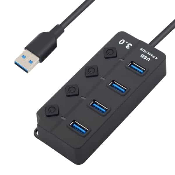 Hub Usb 3.0 De 4 Puertos Con Switches On/off Extension Usb