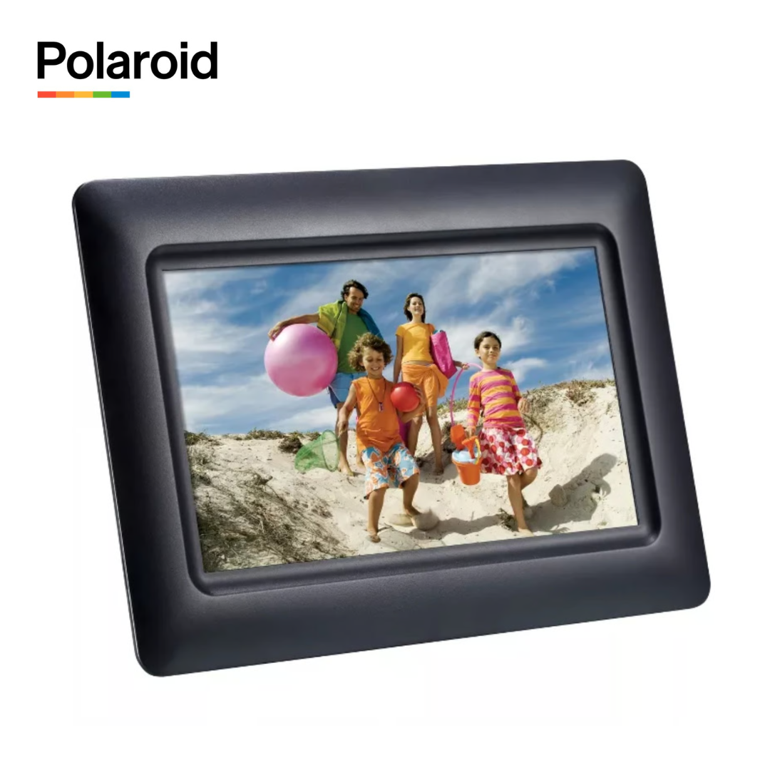 Porta Retrato Digital 7¨ Foto Alarma Usb Sd Negro Elegante