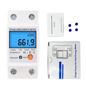 Medidor Consumo De Energía Vatimetro Lcd Monofásica Din 80a