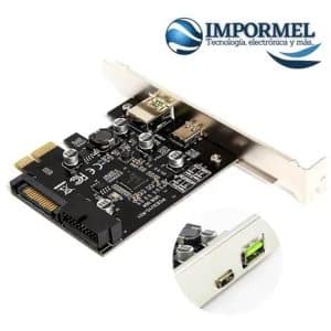 Tarjeta Pci-e Express X1 De Un Puerto Usb 3.0 + Usb C 5gbps - PC-Laptop - Ecuador