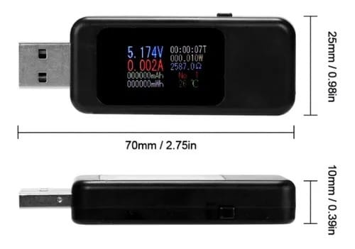 Usb Tester Digital Medidor de Energia Verifica Voltaje Amperaje Watts - Eléctrica - Ecuador