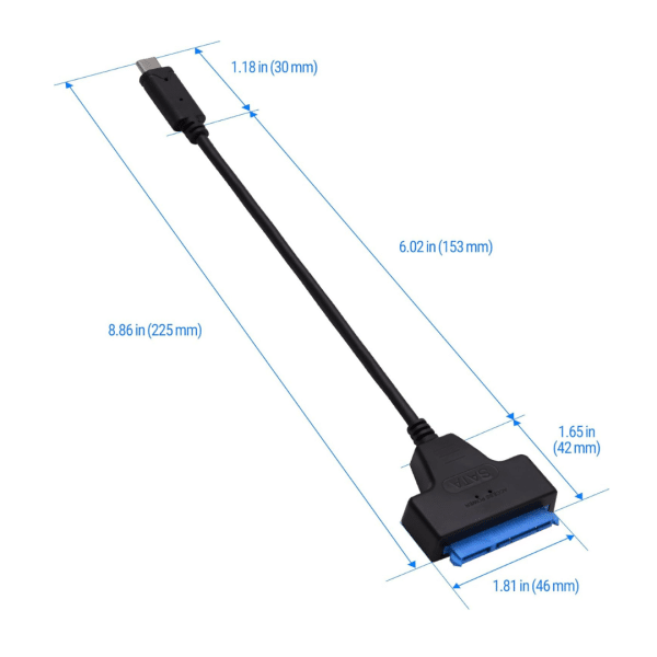 Cable Adaptador Usb C A Sata Disco Duro 2.5 22 Pines Usb 3.0