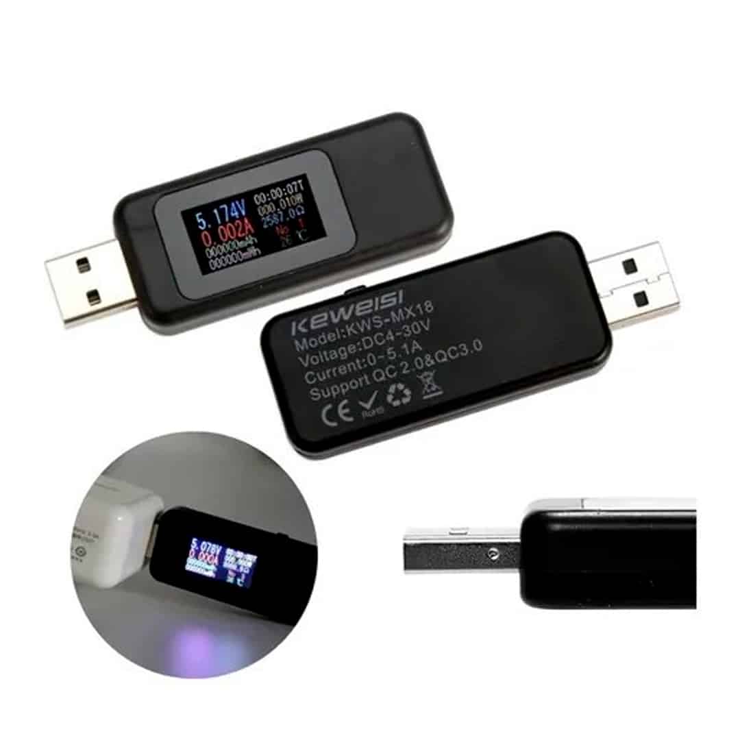 Usb Tester Digital Medidor de Energia Verifica Voltaje Amperaje Watts - Eléctrica - Ecuador
