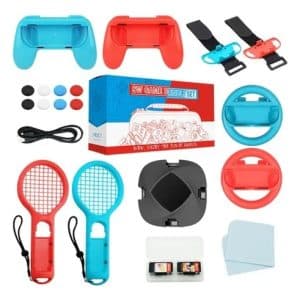 Kit 20 En 1 Accesorios Nintendo Switch Raqueta Volante Cable