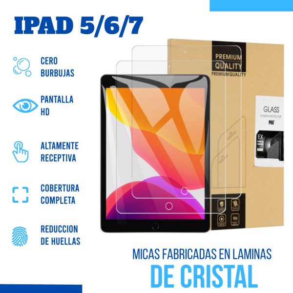 Mica Vidrio iPad 2 3 4 5 6 7 iPad Mini 2 3 4 5 iPad Pro