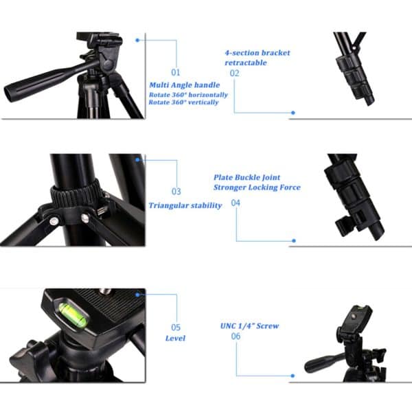 Trípode 40 Viaje Portátil Ligero Soporte Celular Bluetooth