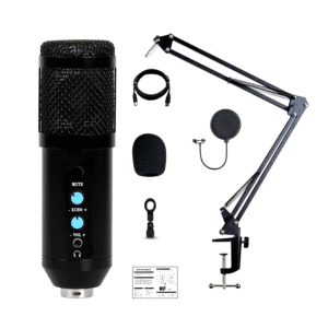 Microfono Unidirectional Capacitivo Pc Podcast Usb Soporte