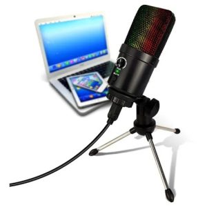 Microfono Profesional Led Estudio Capacitivo Condensador Pc - Audio y Video - Ecuador