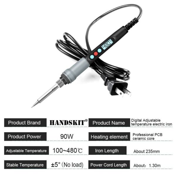 Kit Cautin profesional portatil control temperatura 480 c 90W con repuesto