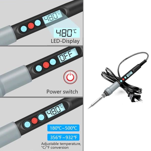 Kit Cautin profesional portatil control temperatura 480 c 90W con repuesto