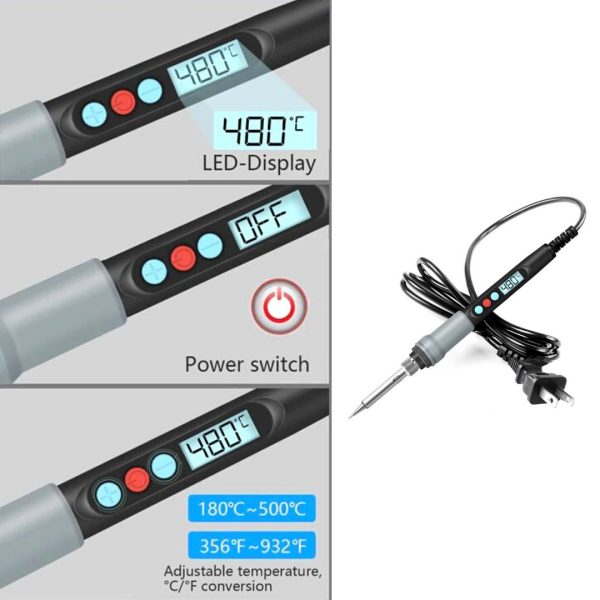 Kit Cautin profesional portatil control temperatura 480 c 90W con repuesto