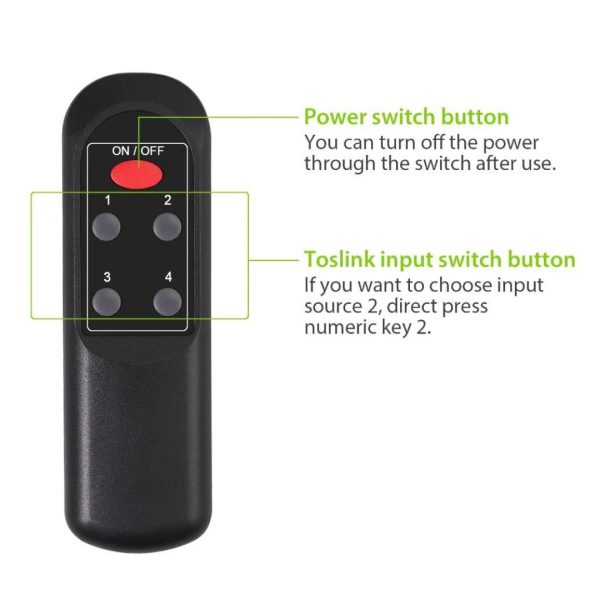 Switch selector conmutador audio óptico digital 4x1 SPDIF Toslink