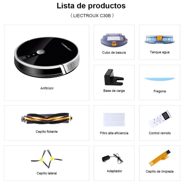 Robot Aspiradora Barrido Mopeo Wifi LIECTROUX C30B
