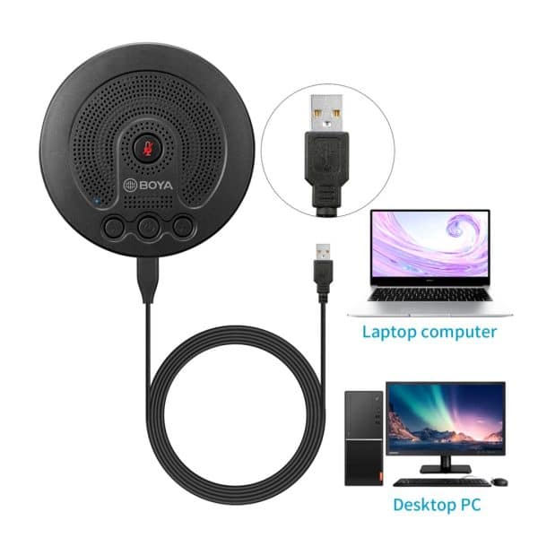 Microfono condensador video conferencia BOYA BY-BMM400 USB 180 grados