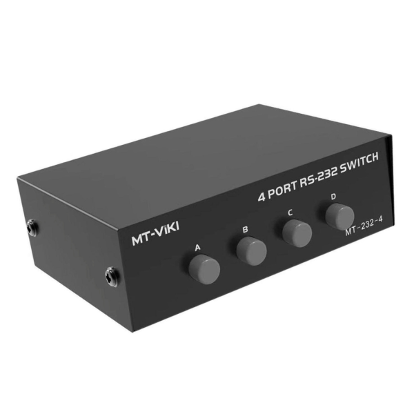 Switch 4 Puertos Serial Rs232 9 Pines Macho Red Audio Video