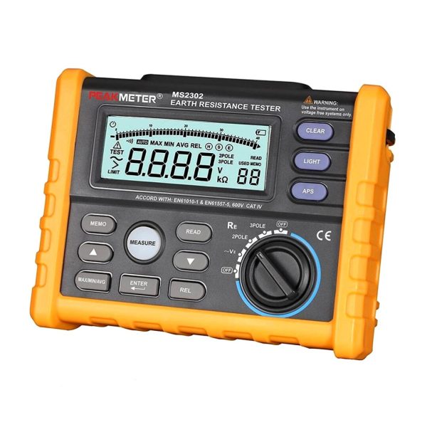 Medidor Resistencia Megger Puesta A Tierra Peakmeter Ms2302