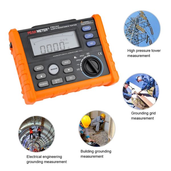 Medidor Resistencia Megger Puesta A Tierra Peakmeter Ms2302
