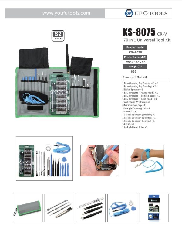 Kit herramientas 76 Piezas Torx Pc Celular Laptop precision