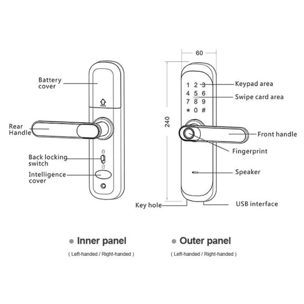 Cerradura Digital Huella dactilar Inteligente Wifi tuya