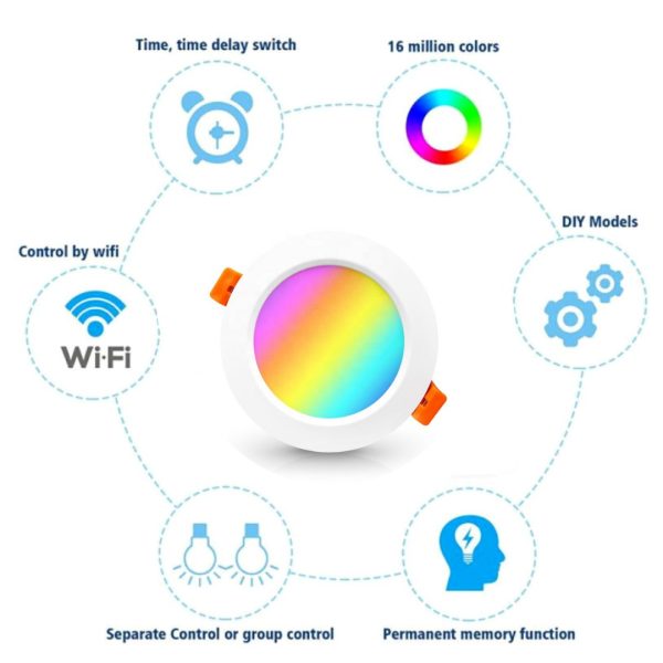 Foco Led Rgbcw Inteligente Empotrable Wifi Tuya Smart Gypsum