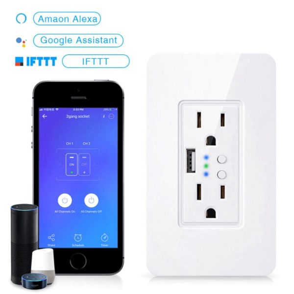 Tuya Smart Toma de Pared USB inteligente tuya alexa