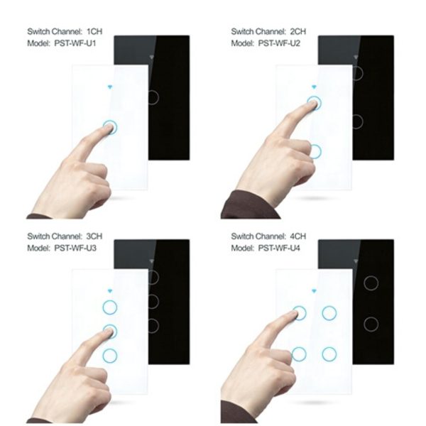 Interruptor Wifi Tuya Luces Inteligentes Domotica RF sin neutro cuadruple