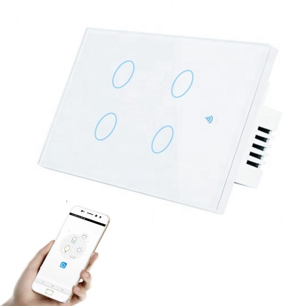 Interruptor Wifi Tuya Luces Inteligentes Domotica RF sin neutro cuadruple