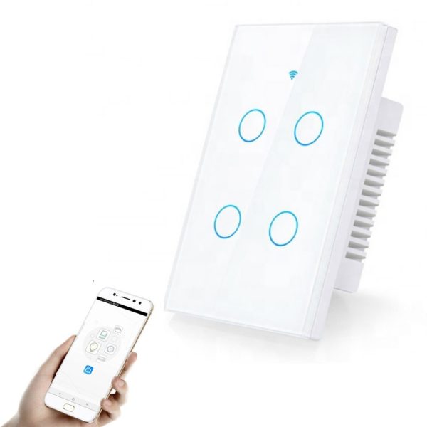 Interruptor Wifi Tuya Luces Inteligentes Domotica RF sin neutro cuadruple