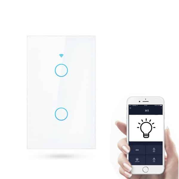 Interruptor Wifi Tuya Luces Inteligentes Domotica RF sin neutro doble