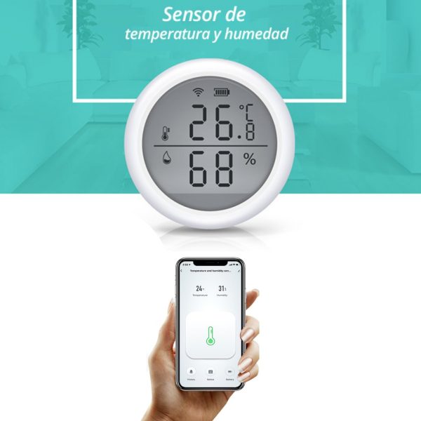 Sensor De Humedad Y Temperatura Wifi Tuya Smart