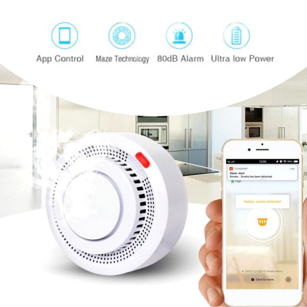 Sensor Detector Humo Inteligente Wifi Tuya Android iPhone