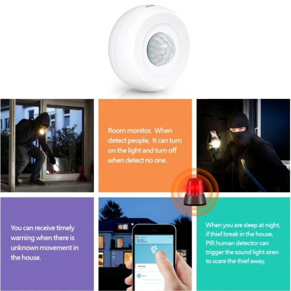 Sensor Movimiento Wifi Techo Alexa Tuya 360 grados